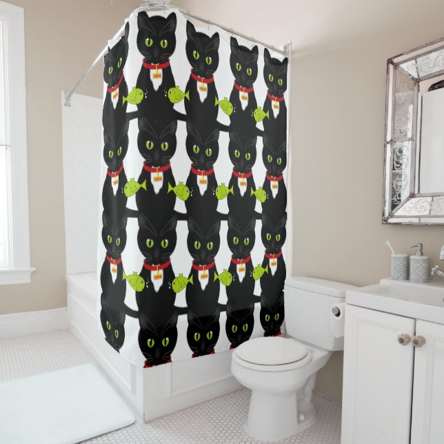 Shower Curtain Cat (In Situ)