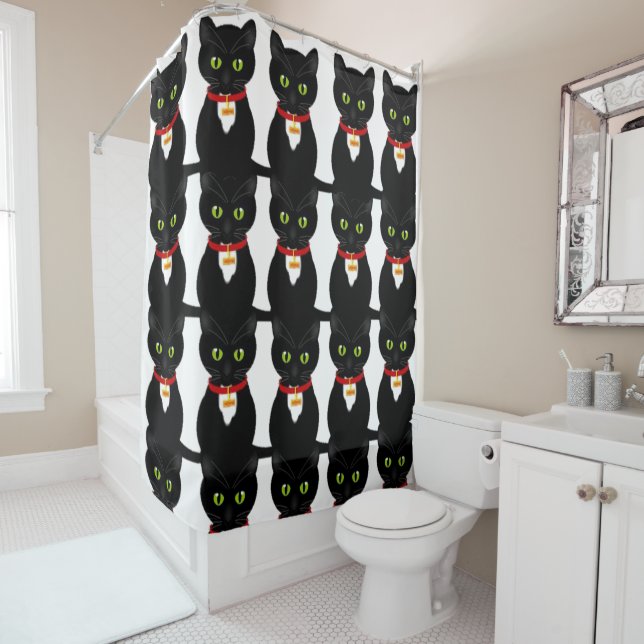 Shower Curtain Cat (In Situ)