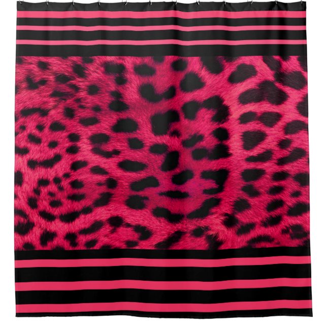 Shower Curtain/Cheetah Print Hot Pink Shower Curtain (Front)
