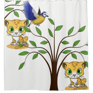 Shower Curtain Children's Cats