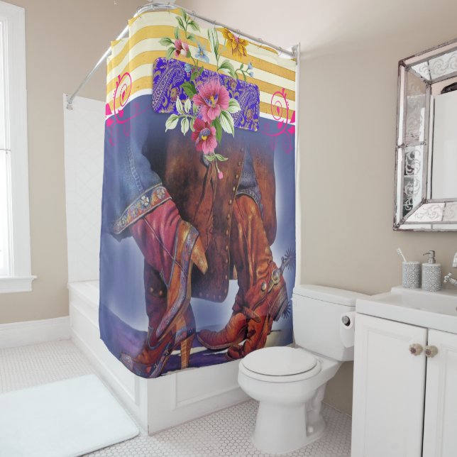 Shower Curtain Country Line Dancing Floral (In Situ)
