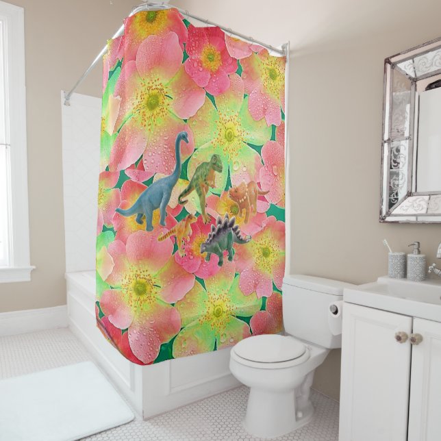 Shower Curtain Dinosaur (In Situ)