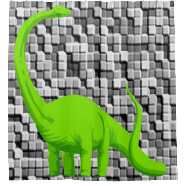 Shower curtain dinosaurs (Front)