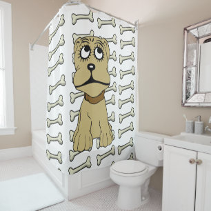 Shower Curtain Dog Bones