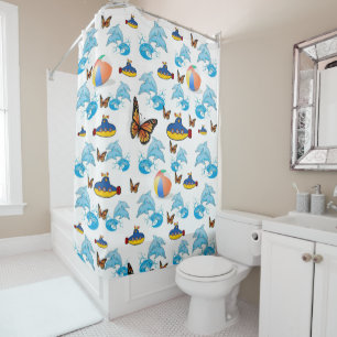 Shower Curtain Dolphins
