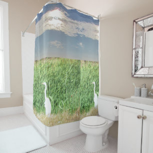Shower Curtain - Egrets in Marsh Grass