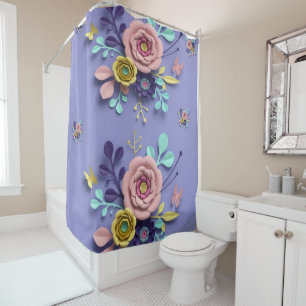 Shower Curtain Floral Purple
