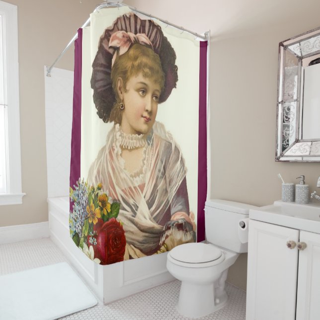 Shower Curtain Floral Victorian (In Situ)