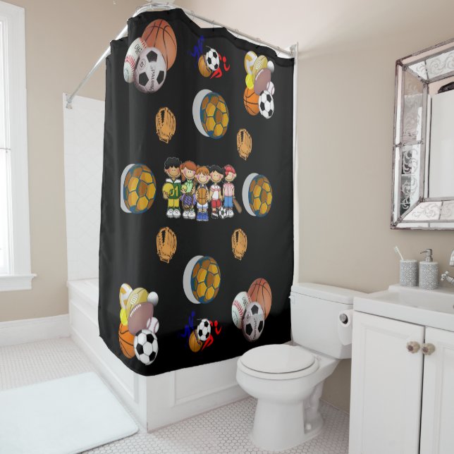 Shower curtain football sports (In Situ)