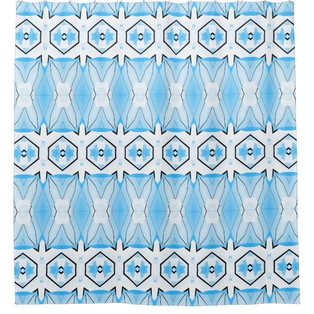 Shower Curtain geometric classic pattern design (Front)