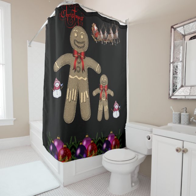 Shower Curtain Gingerbread Man (In Situ)