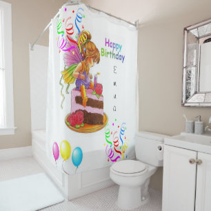 Shower Curtain Happy Birthday