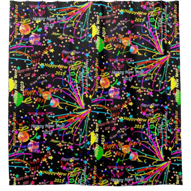 Shower Curtain Happy New Year 2019 (Front)