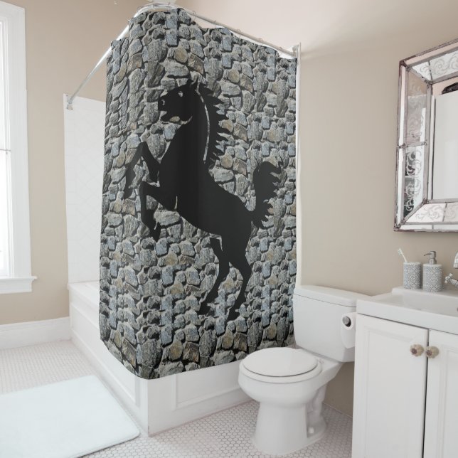Shower Curtain Horse (In Situ)