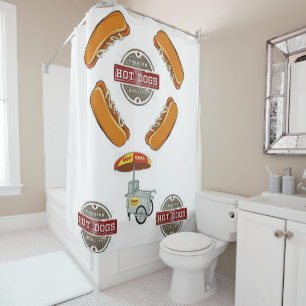 Shower Curtain Hot Dog