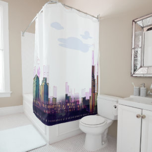 Shower Curtain ideas - City Skyline Design