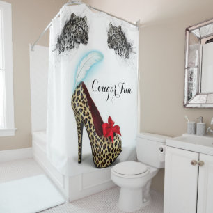 Shower Curtain Leopard Heels