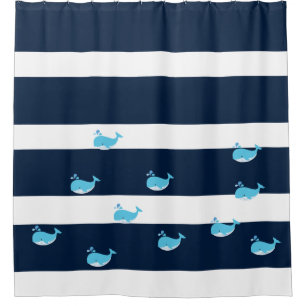 Shower Curtain - Light Blue Whale