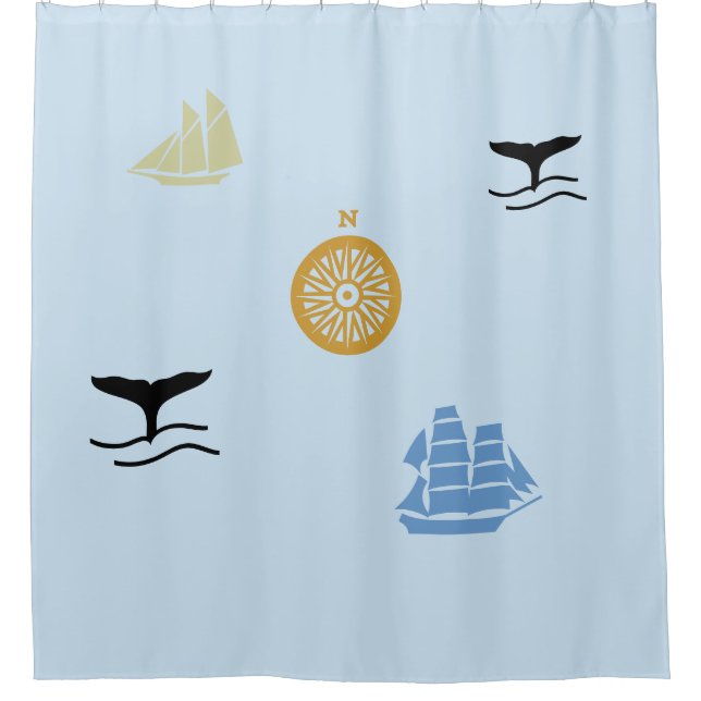 Shower Curtain - Nautical Theme (Front)