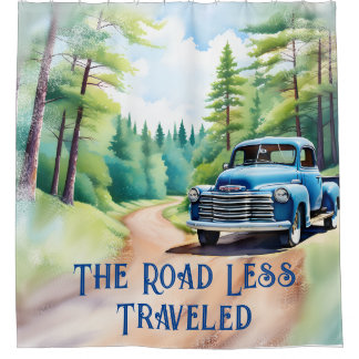 Shower Curtain - Old Truck The Road Less Travelled