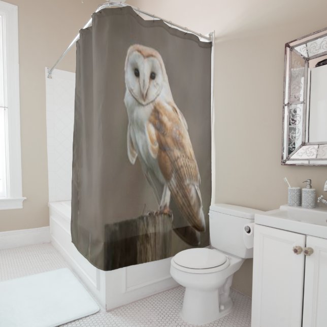 Shower Curtain Owl (In Situ)
