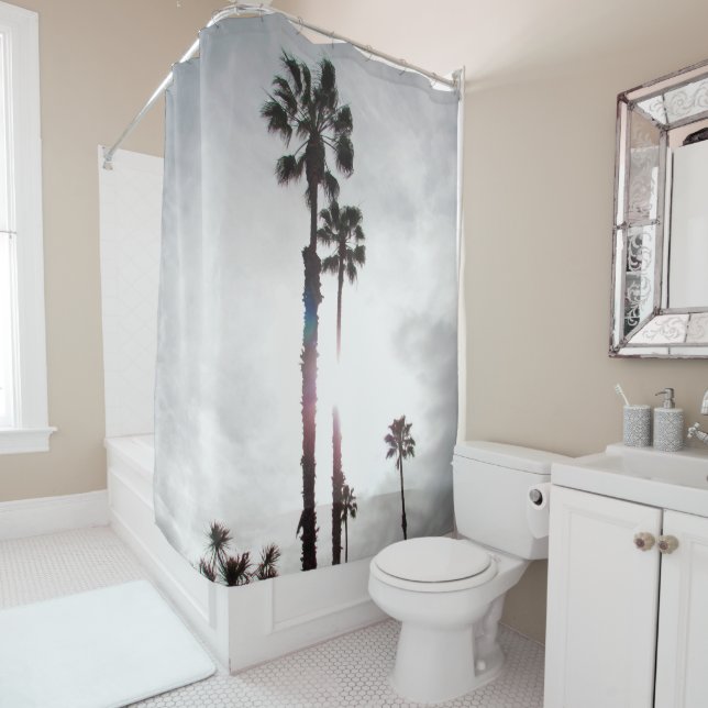 Shower Curtain - Palm Tree Silhouette (In Situ)