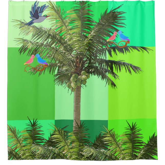 Shower Curtain, Palm Trees Shower Curtain (Front)