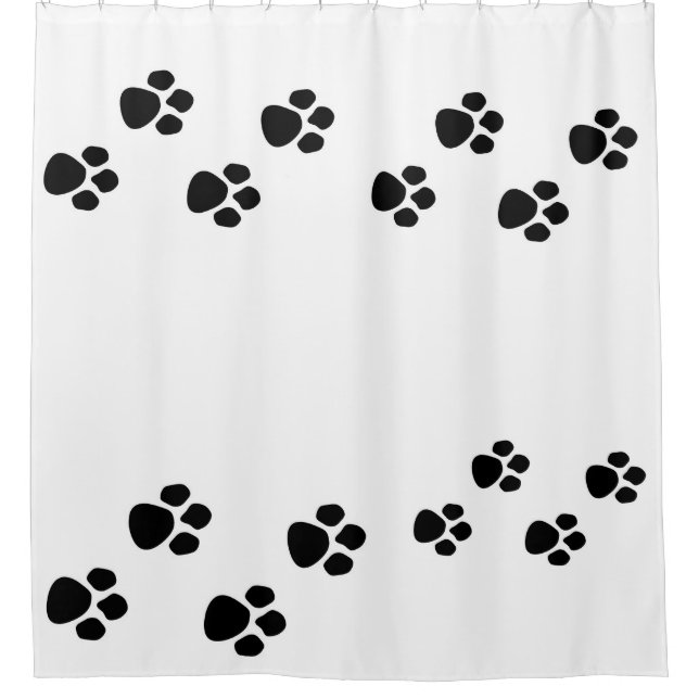 Shower Curtain Paw Prints (Front)