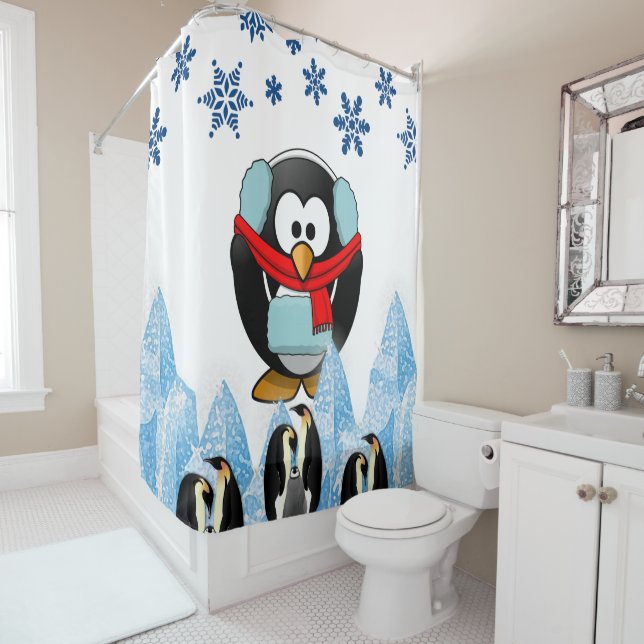 Shower Curtain Penguin (In Situ)