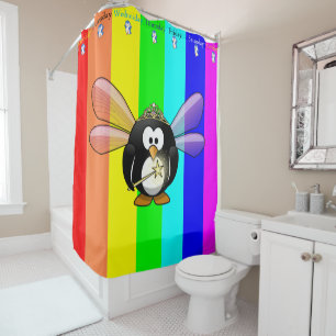 Shower Curtain Penguin Stripe Days Of week