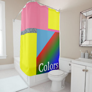 Shower Curtain Plain Colourful Bright Colours
