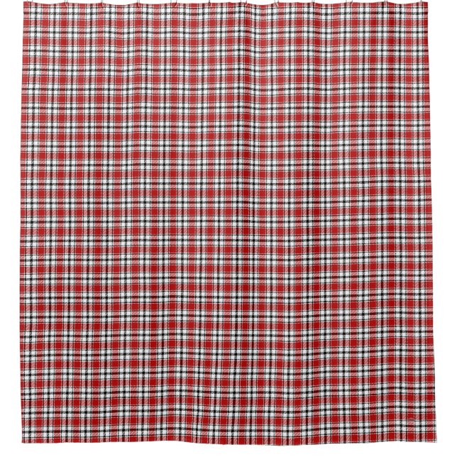 Shower Curtain Red Plaid HAMbyWG (Front)