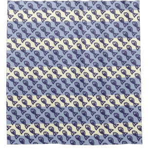 Shower Curtain repeating fish pattern