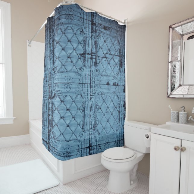Shower Curtain Rustic Tin Panel Ceiling Country We (In Situ)