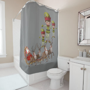 Shower Curtain Santa
