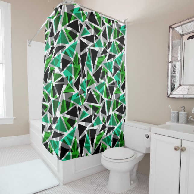 Shower Curtain Seamless geometric triangles shapes (In Situ)