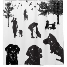 Shower Curtain Service Dog Love variation 1