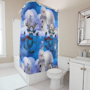 Shower Curtain Snoiwman