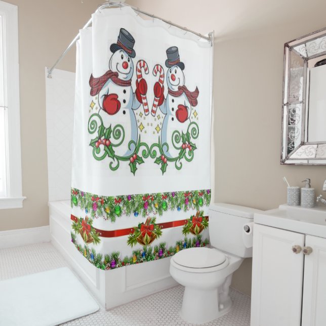 Shower Curtain Snowman (In Situ)