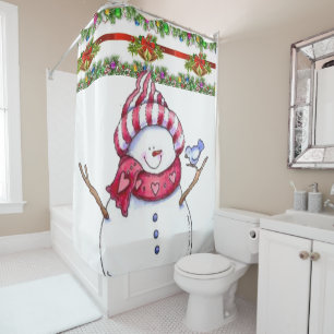 Shower Curtain Snowman