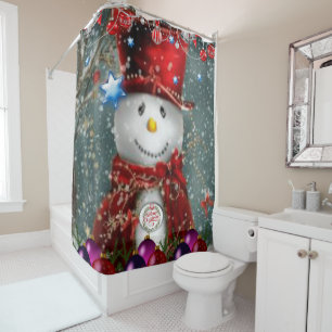 Shower Curtain Snowman