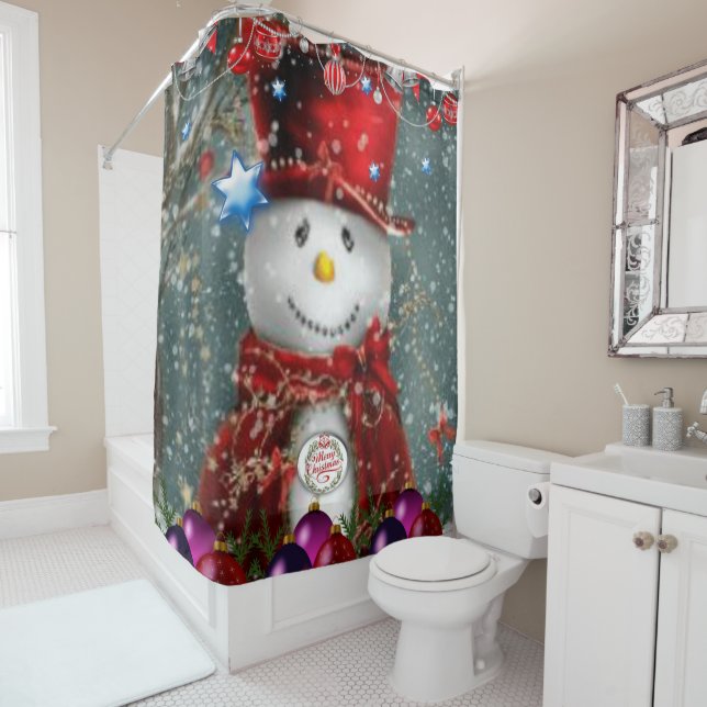 Shower Curtain Snowman (In Situ)