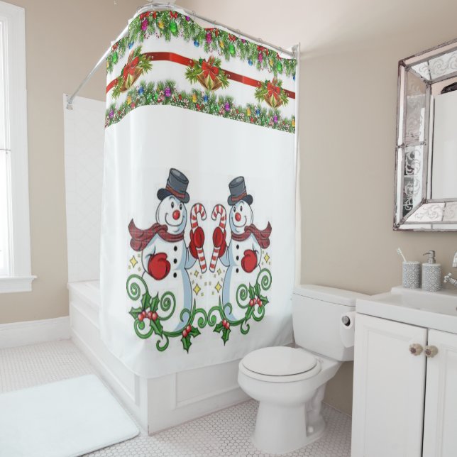 Shower Curtain Snowman (In Situ)