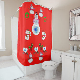 Shower Curtain Snowman