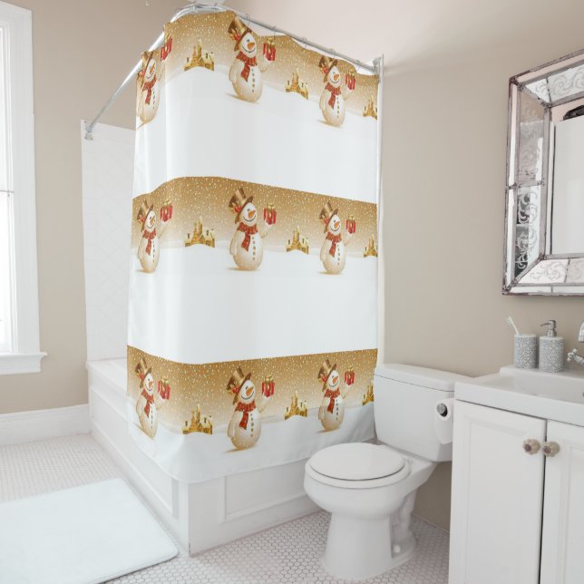 Shower Curtain Snowman (In Situ)