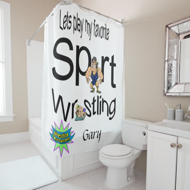 Shower Curtain Sports Wresting (In Situ)