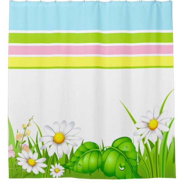 Shower Curtain/Spring Daisy Curtain (Front)