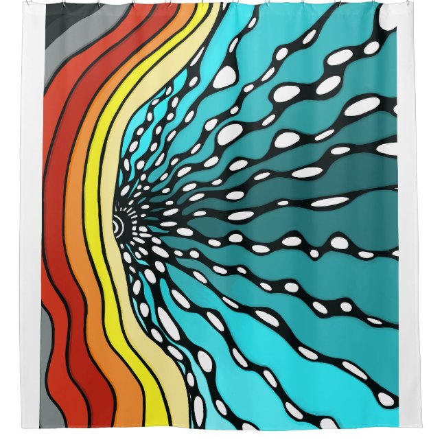 Shower curtain sun rainbow starburst gift (Front)