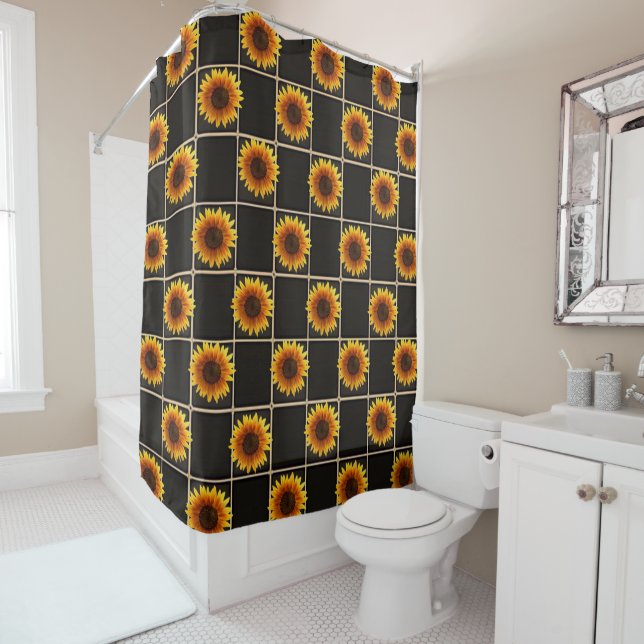 Shower curtain sunflowers (In Situ)