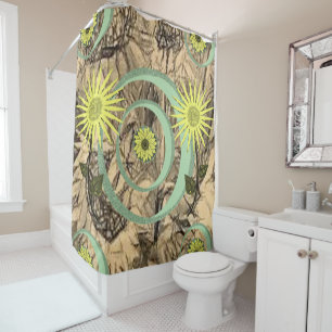 Shower curtain sunflowers